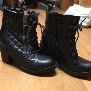 Black High Heeled “Combat” Boots